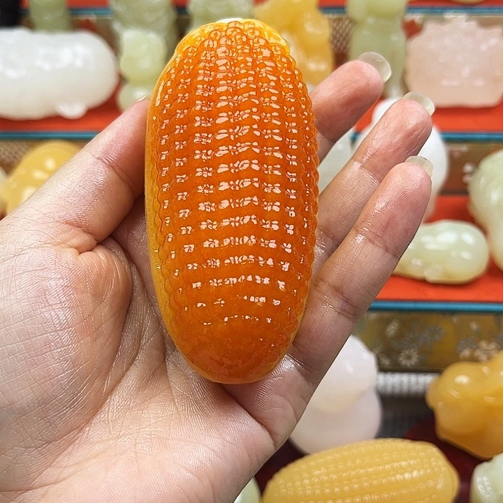 溜***达石材玉米手把摆件