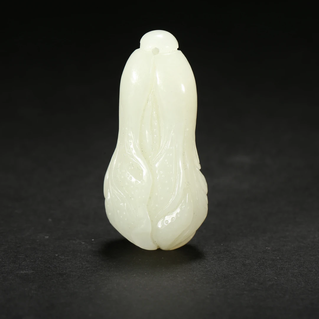 清代*玉白菜吊坠/05JTY1455/和田玉【北京文博】