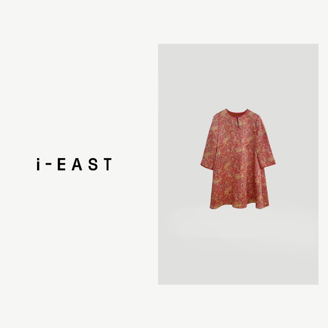 i-EAST 清梦呓~ 新中式设计款提花连衣裙汉服-4X Q32803