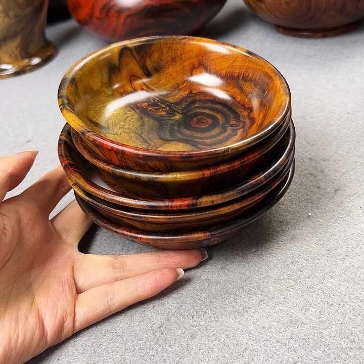 仙*掌老挝大红酸枝碗5个