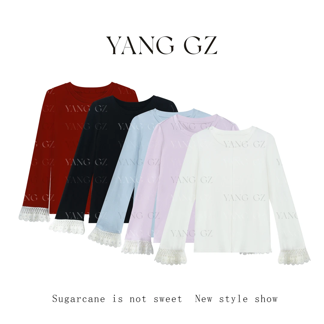 YANG GZ【冬日摩卡】秋冬加绒糯感圆领打底衫女 GZ5153TS602562