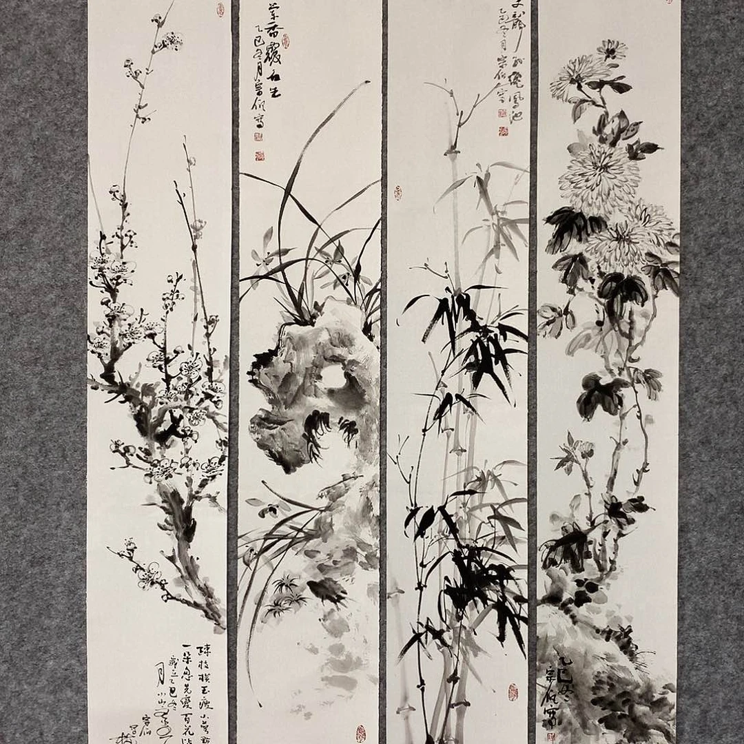 高***林国画花鸟作品写意