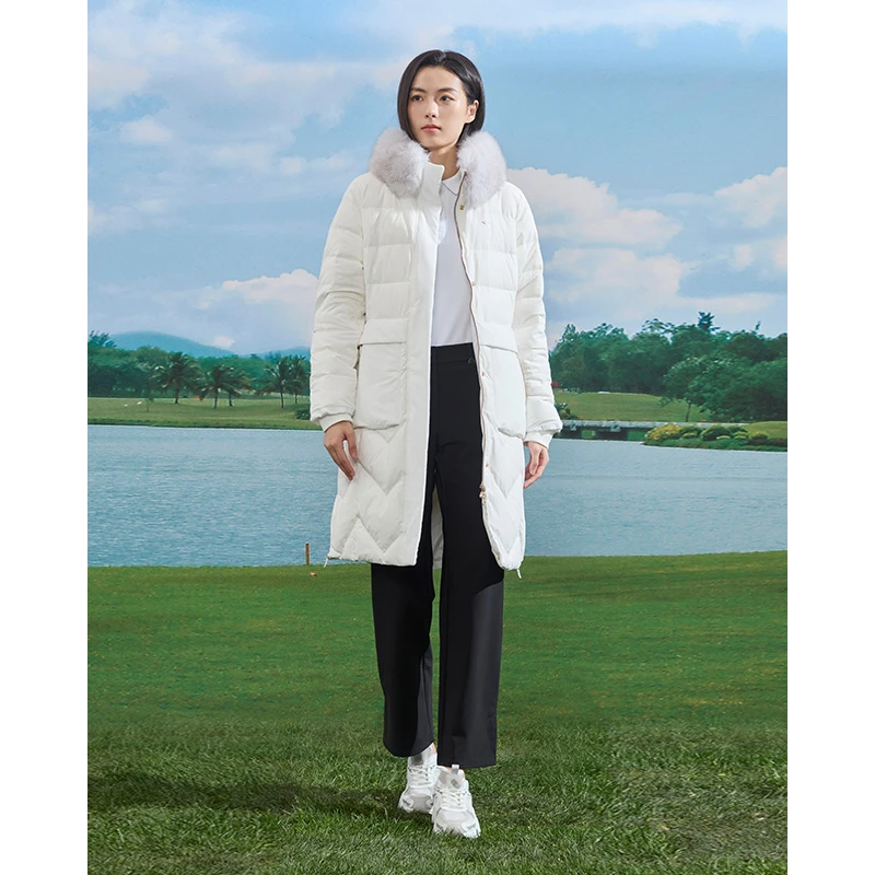 【新品】RAPIDO雳霹道25女高尔夫GOLF长款毛领鹅绒羽绒服VP5Z38Z82