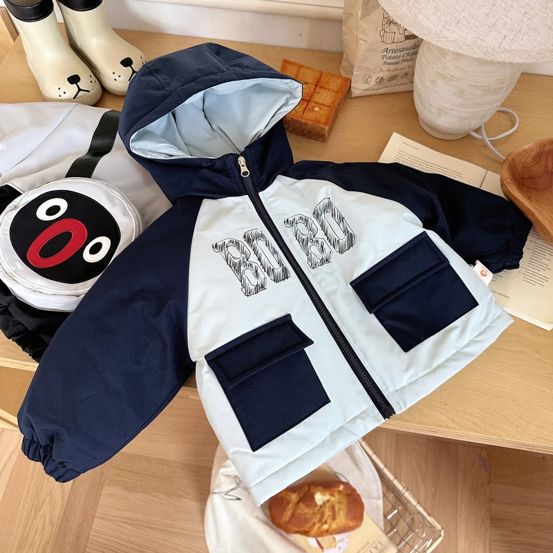 【刷墙大叔】DW255392橘止皮25男童秋冬连帽冲锋衣内绗葫芦棉服外套