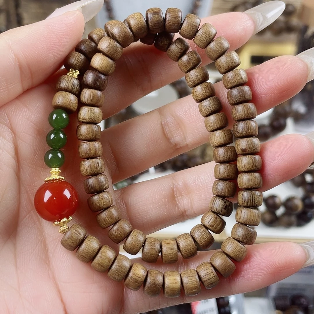 手串沉香富森红土沉窖藏古董玉化瘤疤0.7