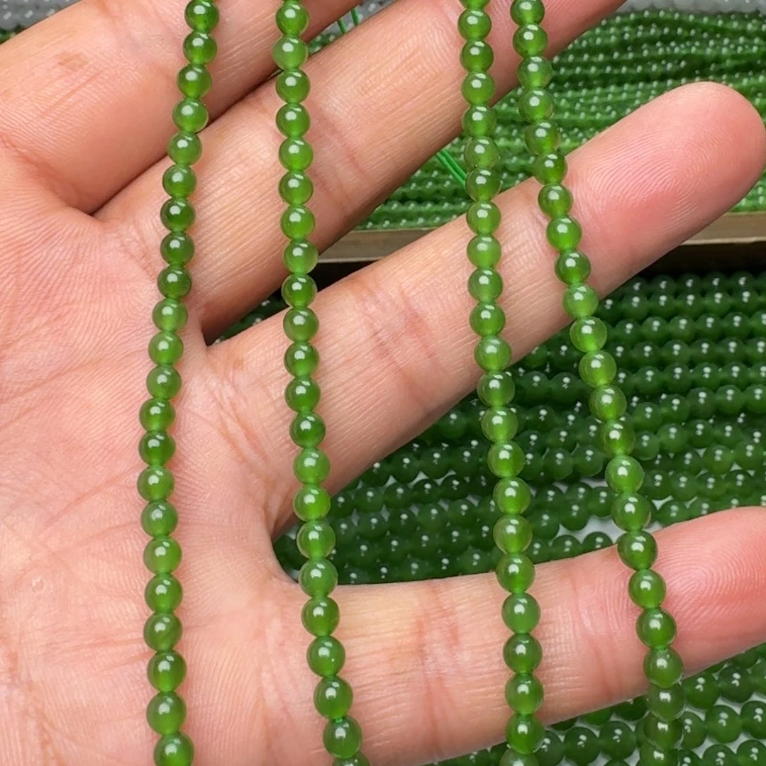 和田玉未镶嵌颈饰碧玉冰底辣阳绿卡4