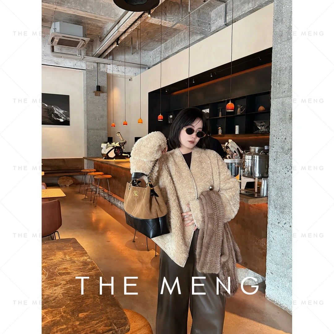 THE MENG【瑞雪】绵羊毛羊剪毛软糯御寒皮草外套#M253A1355