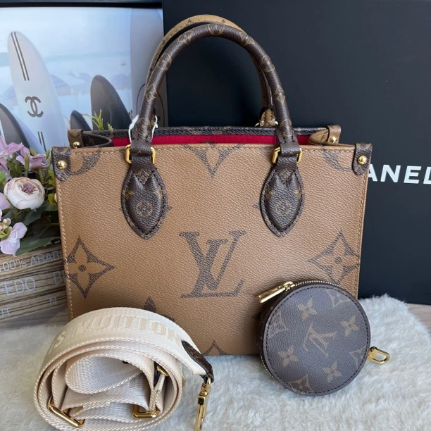 99新 LouisVuitton/路易威登 老花新款onthego小号（芯片）