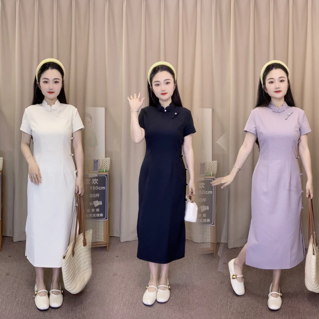夕月--气质简约明国风小个子旗袍