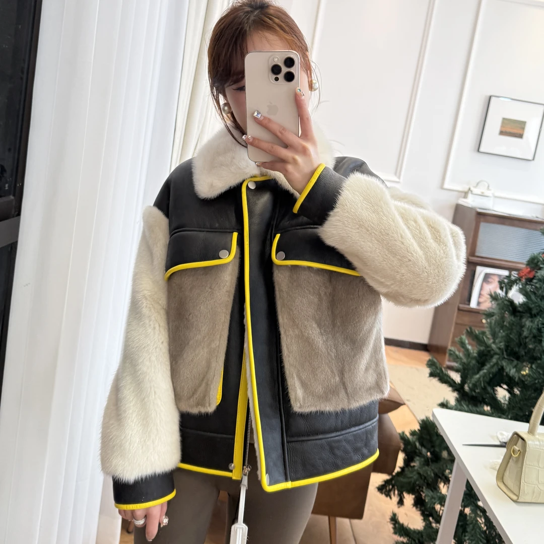 【貂小姐】新款冬整貂天鹅绒貂皮大衣女水貂毛