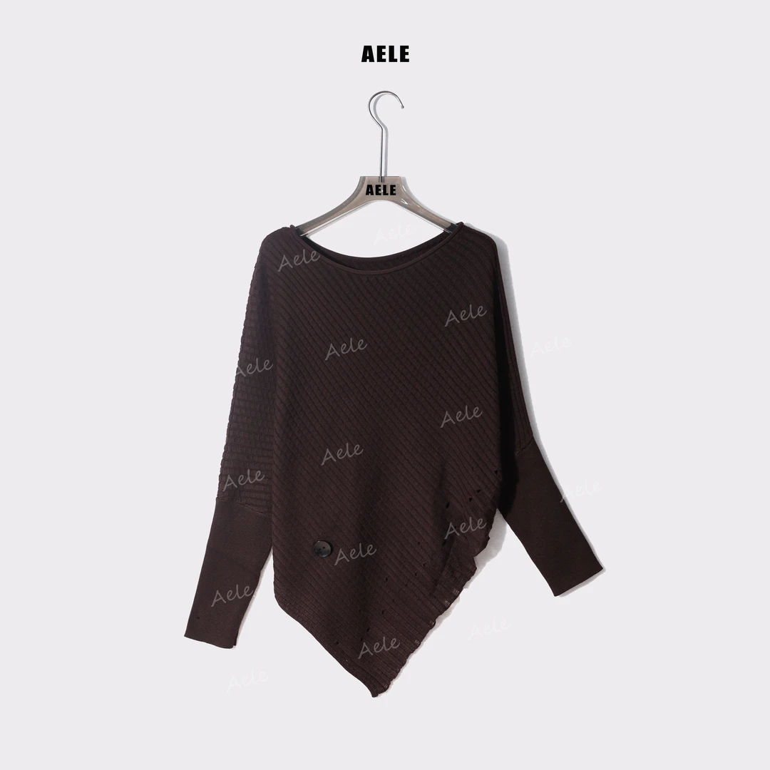 AELE长袖针织慵懒风纯色甜美套头圆领轻奢毛针织衫 X853 2356 AD