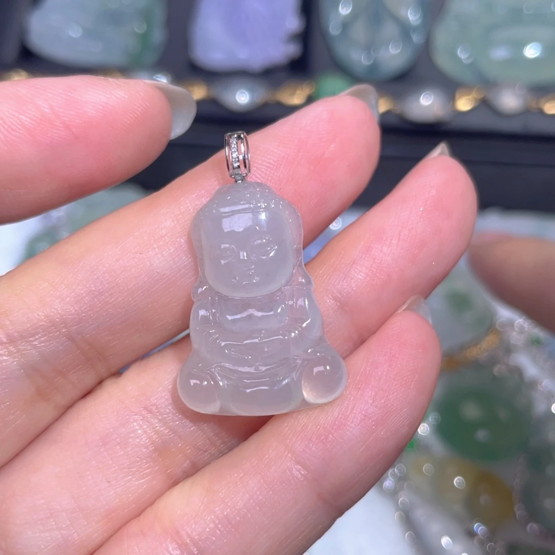 颈饰18K金镶嵌翡翠翡翠