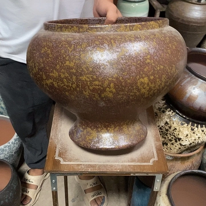 花盆紫砂口28高度29铁锈8888
