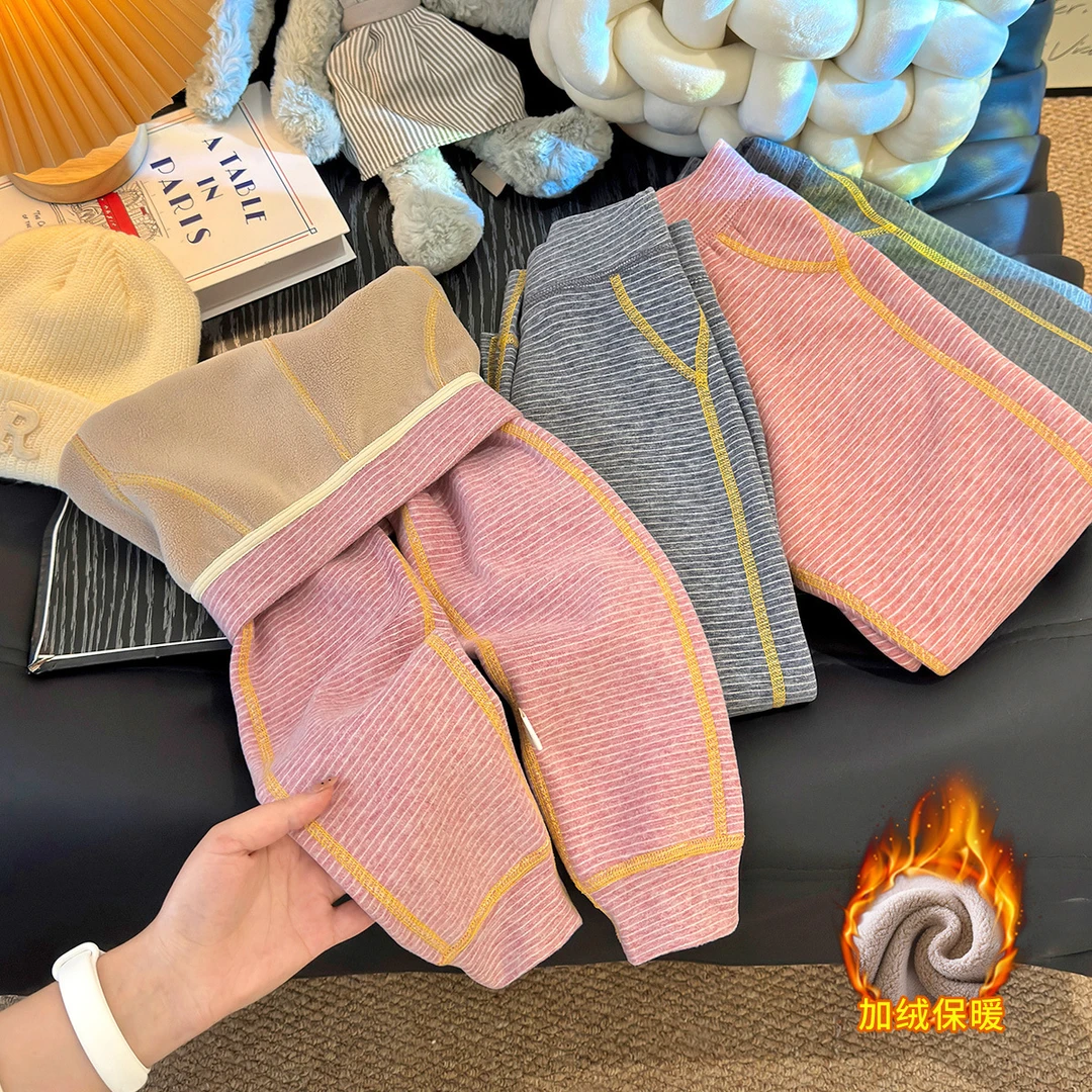 新款儿童秋冬保暖裤加绒加厚a类无骨奥粒绒秋裤校服神器男女童裤