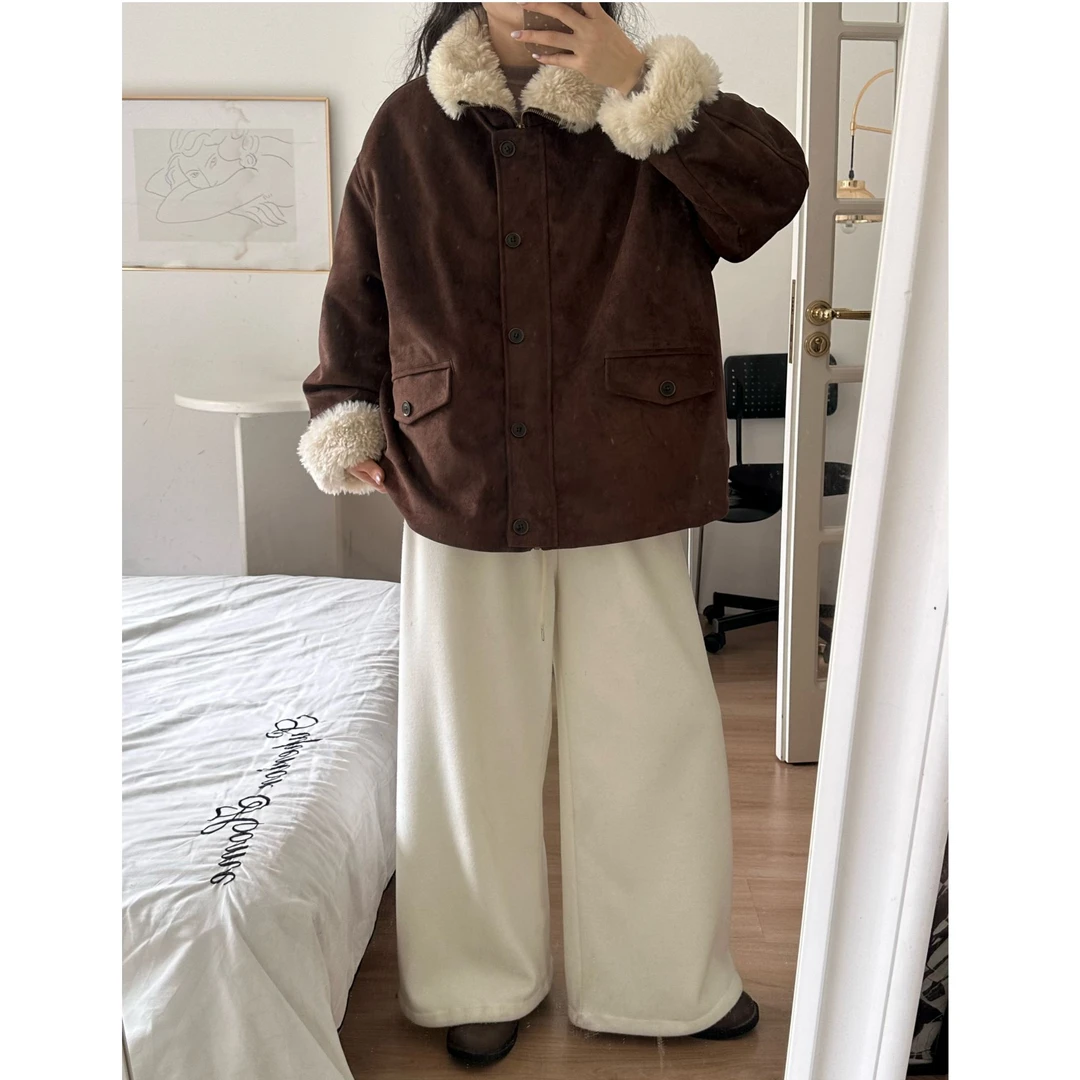 定制【麋鹿】外套冬季复古宽松加绒加厚外套