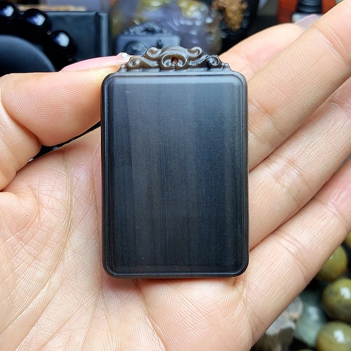 硅化玉未镶嵌吊坠(不含链)无事牌