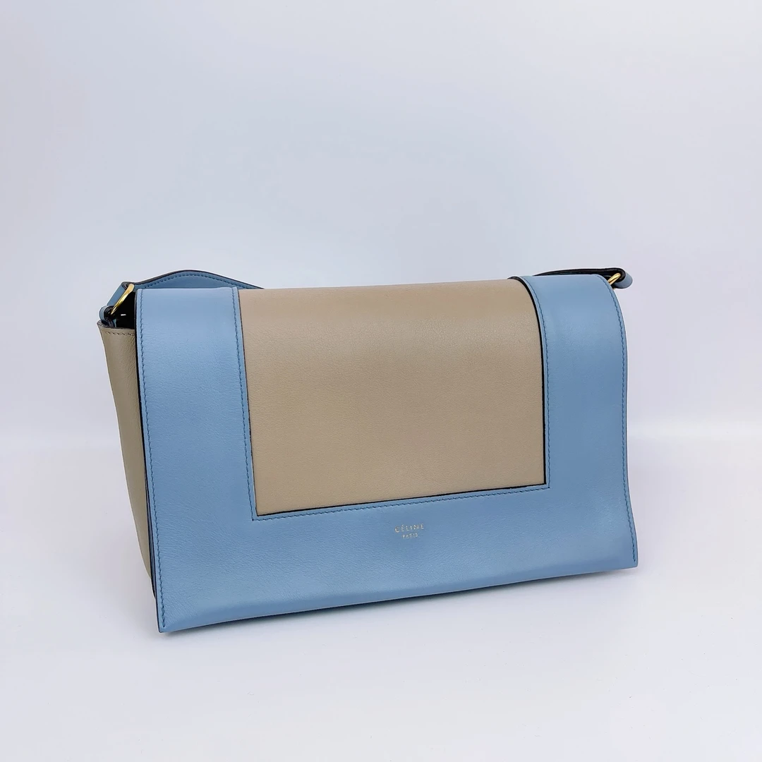 箱包/单肩包 赛琳 蓝色皮革斜挎包底长25 B607