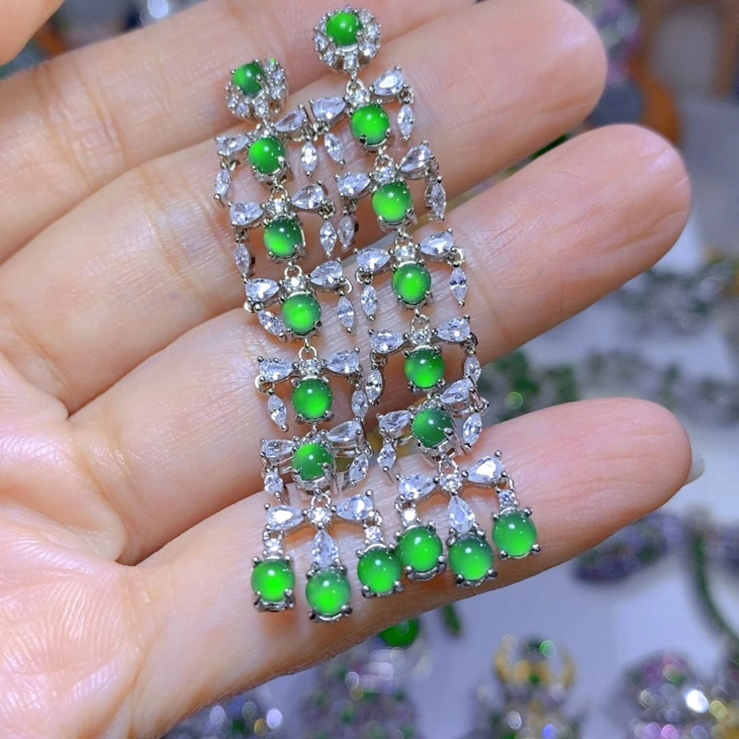 翡翠颈饰银S925镶嵌天然翡翠