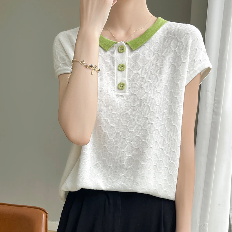 夏季新款爆款时髦气质减龄甜美设计感短袖高端清冷系禅意衣服女