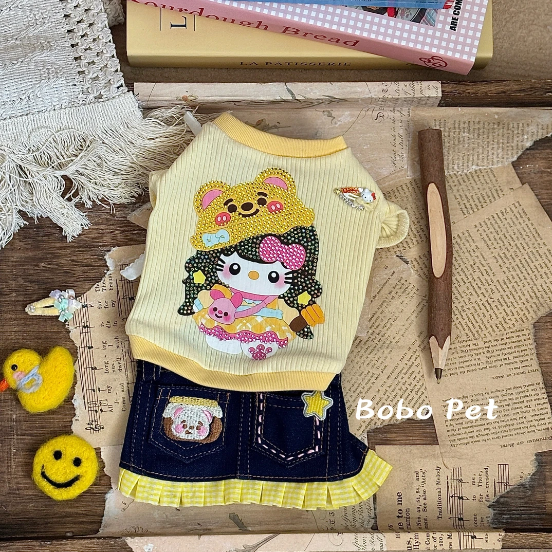 Bobo｜维尼kitty烫钻刺绣套装，确认尺码去拍，No退No换