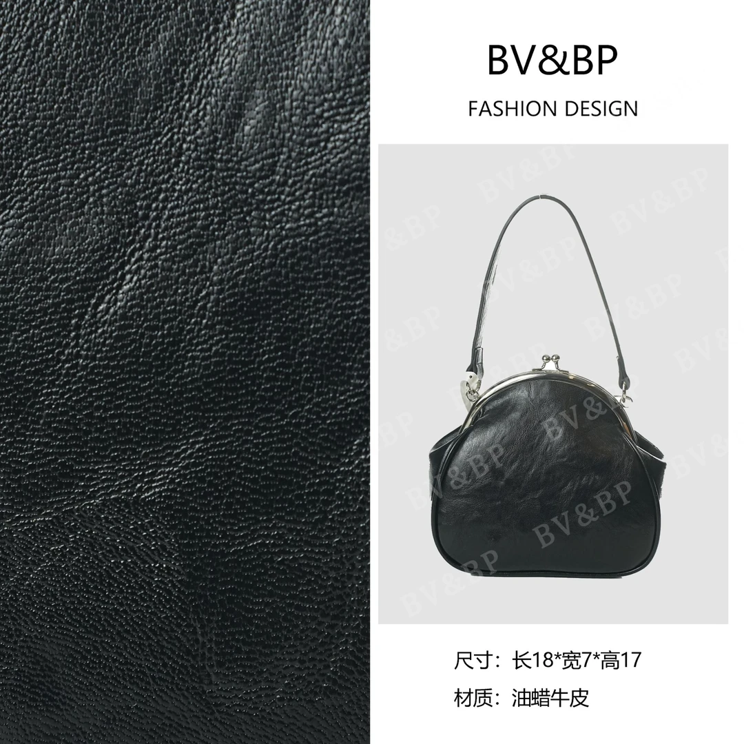 BV&BP· 原创设计 真皮高定手提单肩包  BV8612-黑色