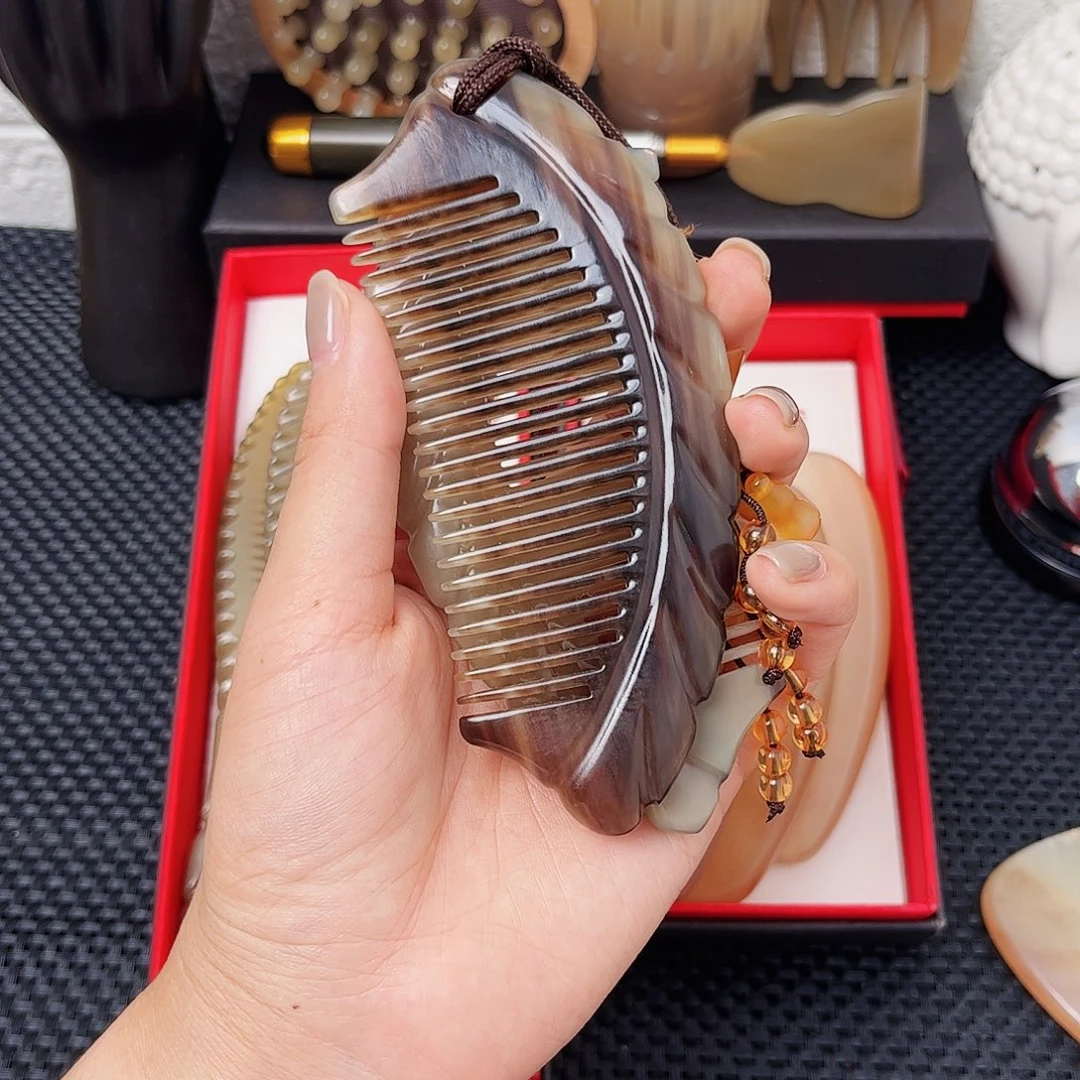 纯牛角手工制作牛角梳