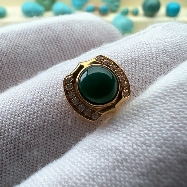 绿松石18K金镶嵌珠宝奇石