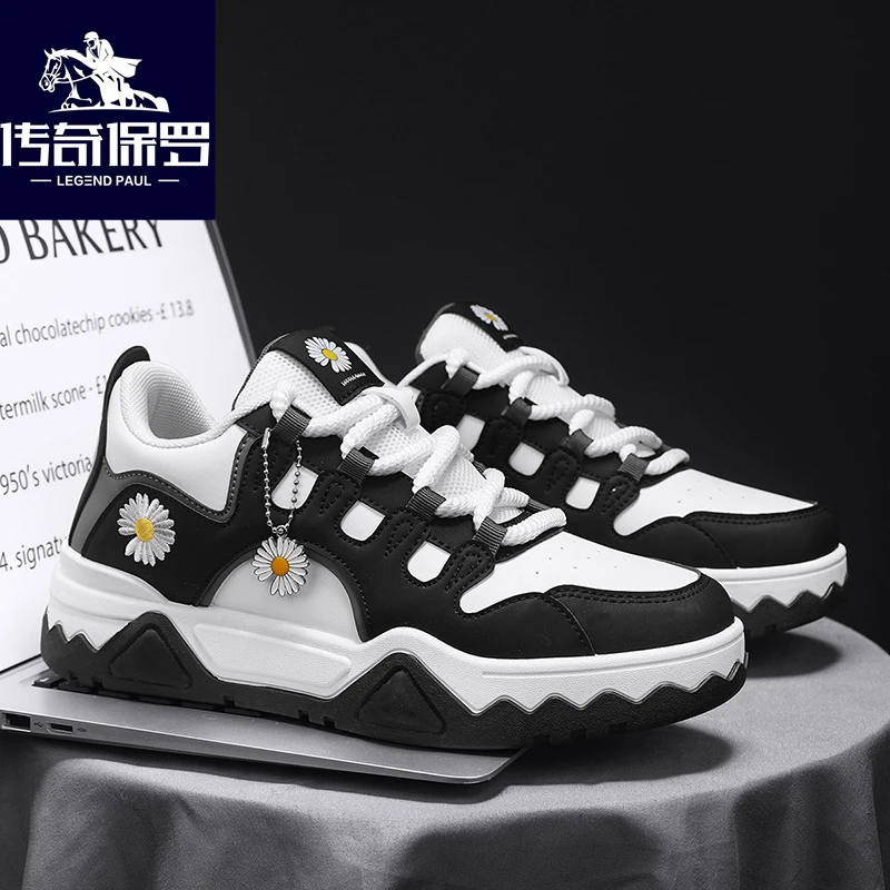 传奇保罗传奇保罗2025春季新款小雏菊复古时尚板鞋小众设计厚软底