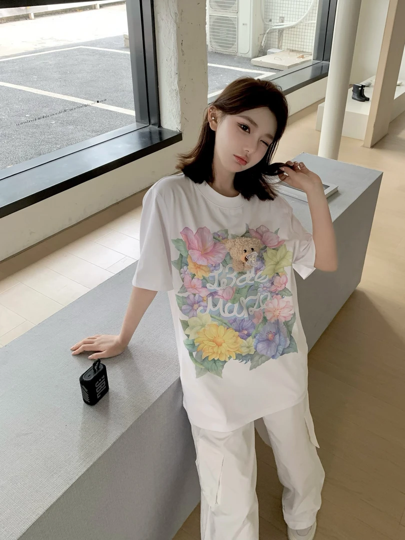 13DE MARZO 2025SS夏日游趣系列立体蝴蝶花丛短袖 -1580