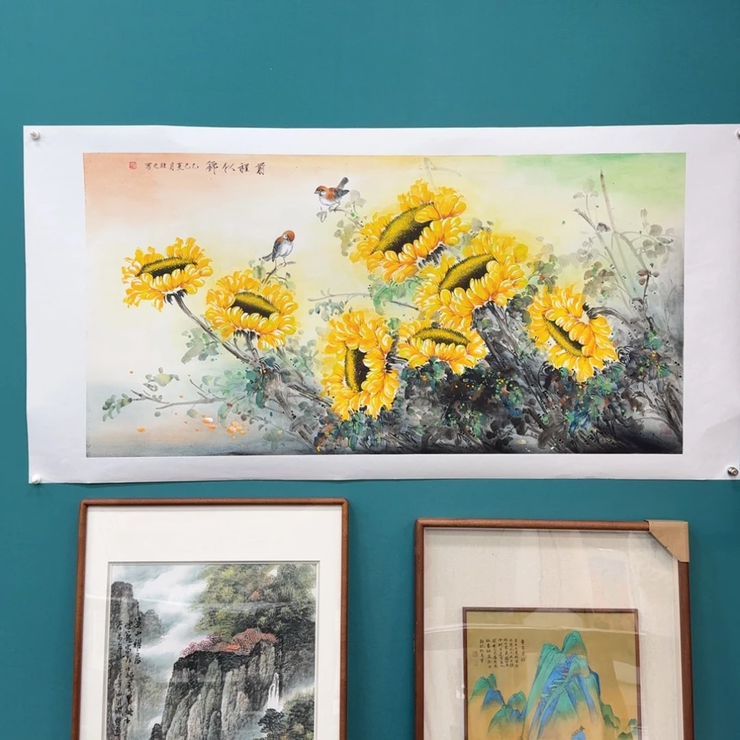 国画纯手绘山水花鸟作品