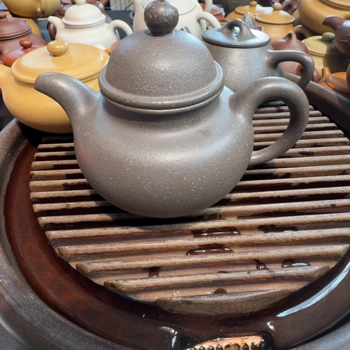 茶杯紫砂古法天青掇球280cc