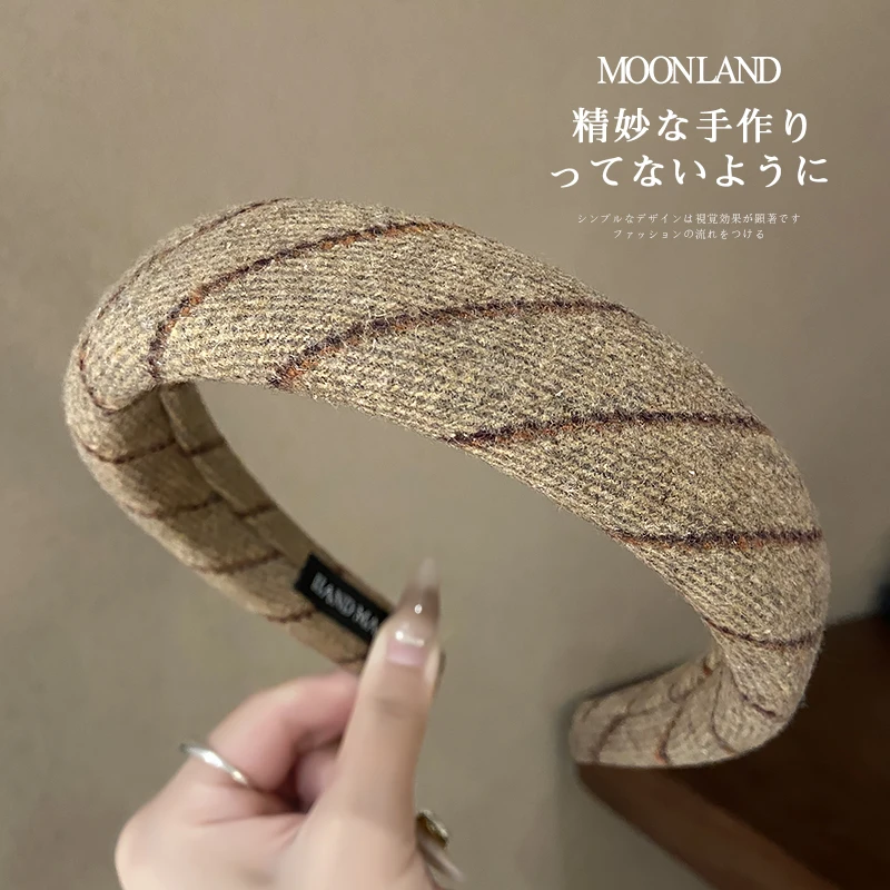 复古秋冬毛呢海绵发箍简约高级感宽边洗脸头箍发卡发捆头饰发饰女