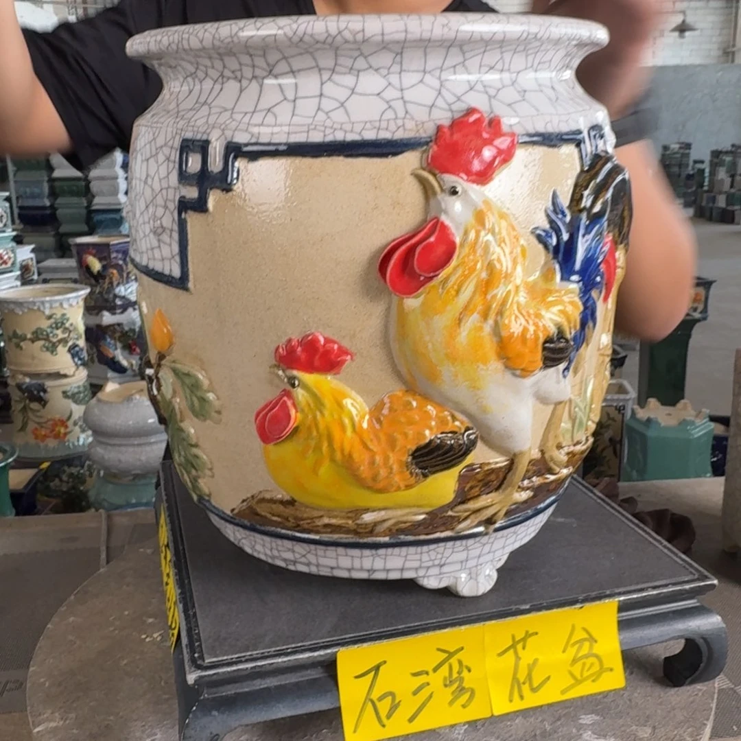一风堂石湾花盆。微瑕，盆变形，烧制痕迹，内口19*26