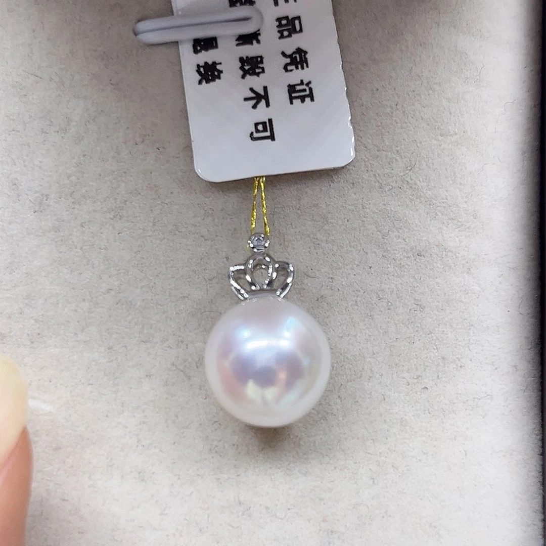 坠链均925银无镶嵌淡水珠吊坠（微瑕）11+mm