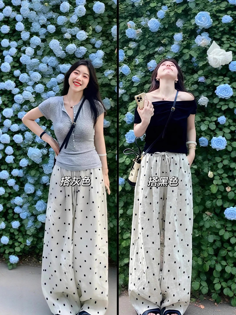 夏日ootd穿搭一整套女大码微胖MM减龄黑色上衣裤子巨好看的两件套