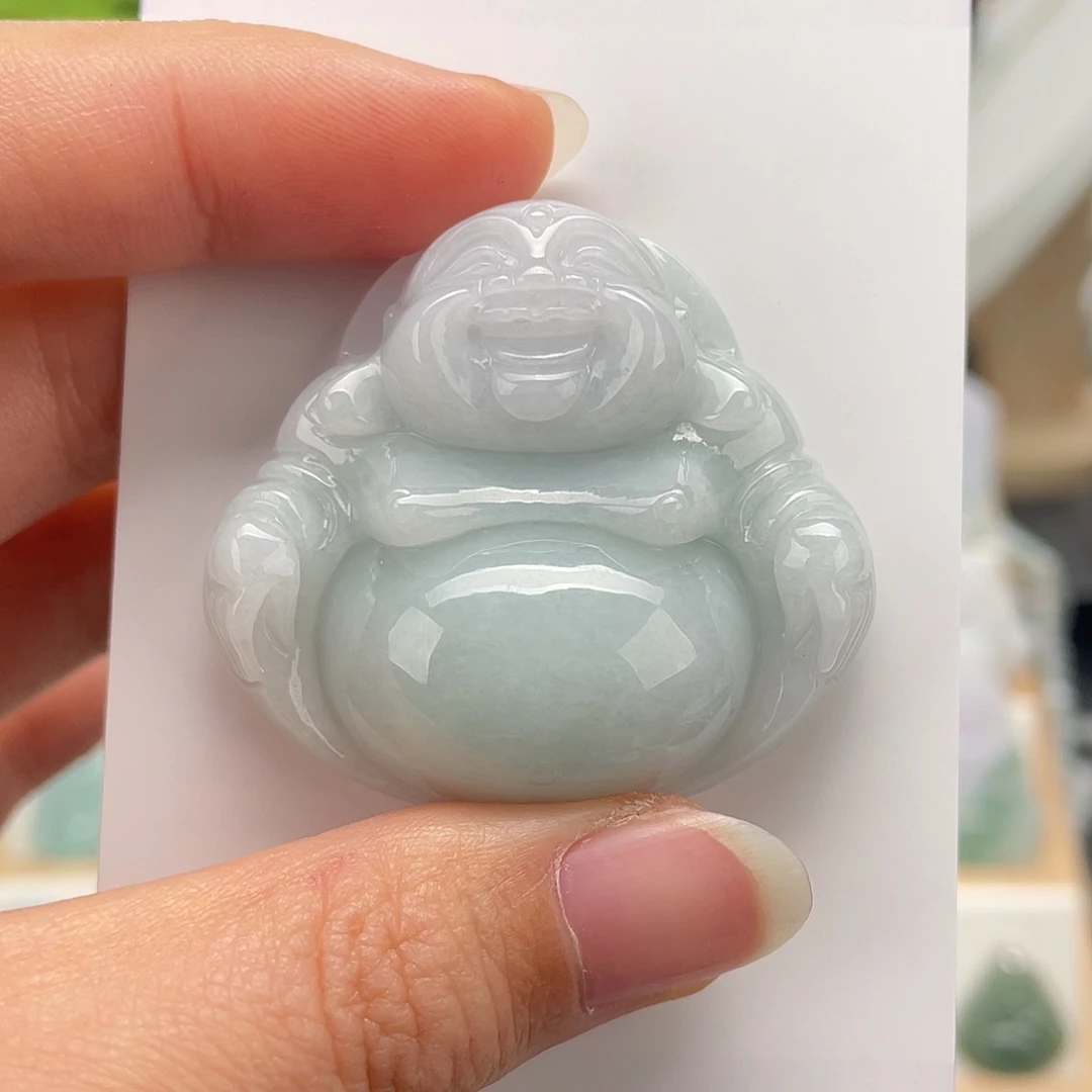 翡翠未镶嵌颈饰佛公