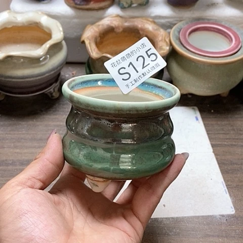 紫砂花盆125微瑕品口径7厘米左右