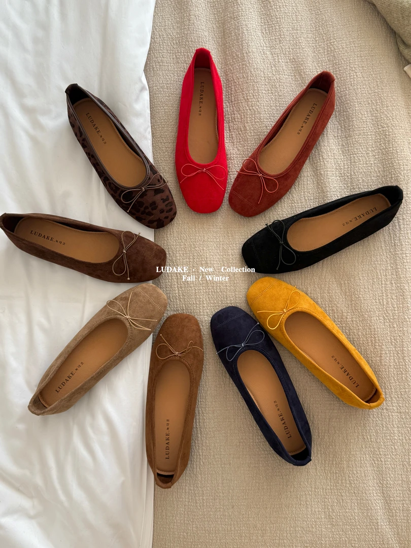 鹿大可 AG668套脚蝴蝶结浅口法式平底单鞋春季韩版软底瓢鞋