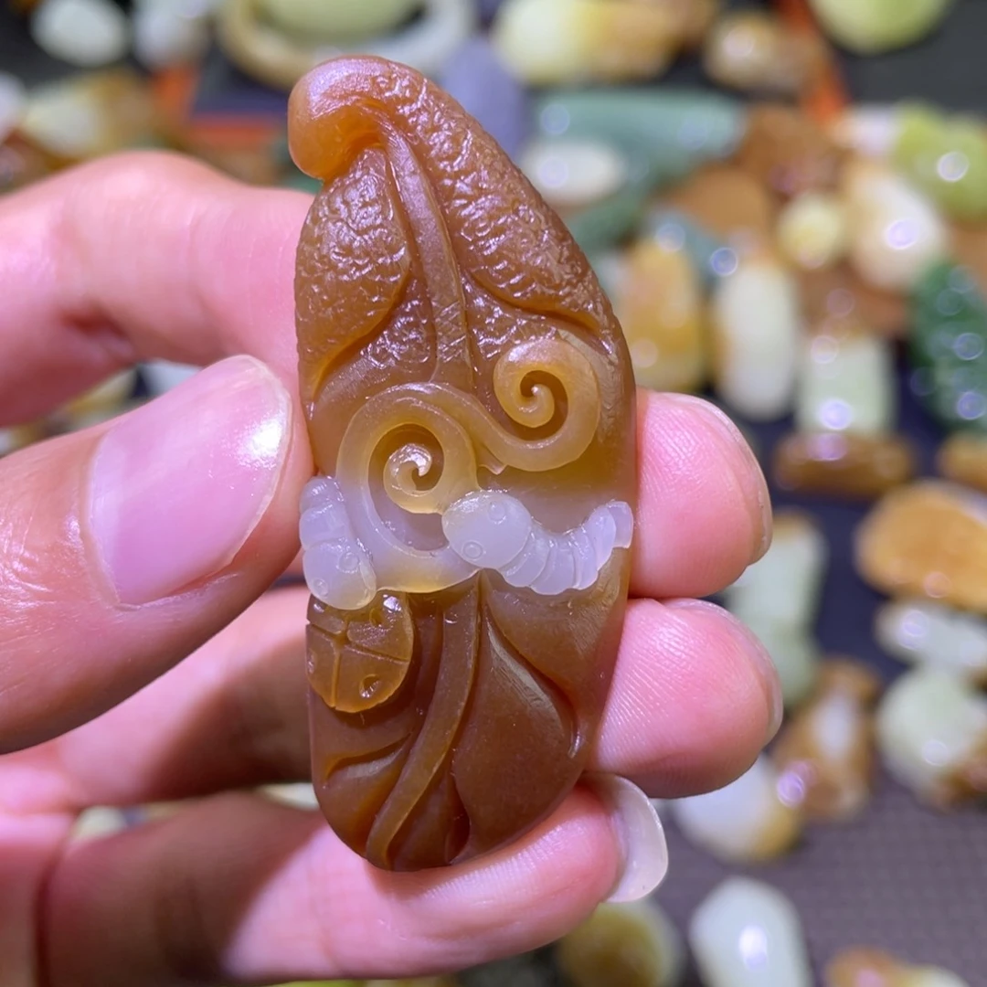 颈饰未镶嵌和田玉红糖金枝玉叶