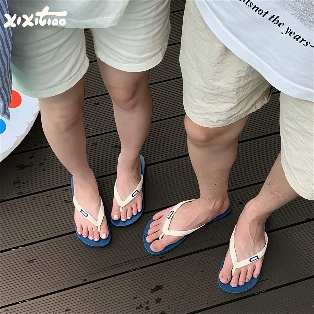 细细条 中性风人字拖男女轻便防滑沙滩海边个性夏季情侣夹脚凉拖