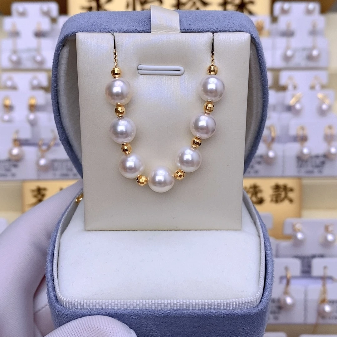 海水珍珠套链18K金镶嵌