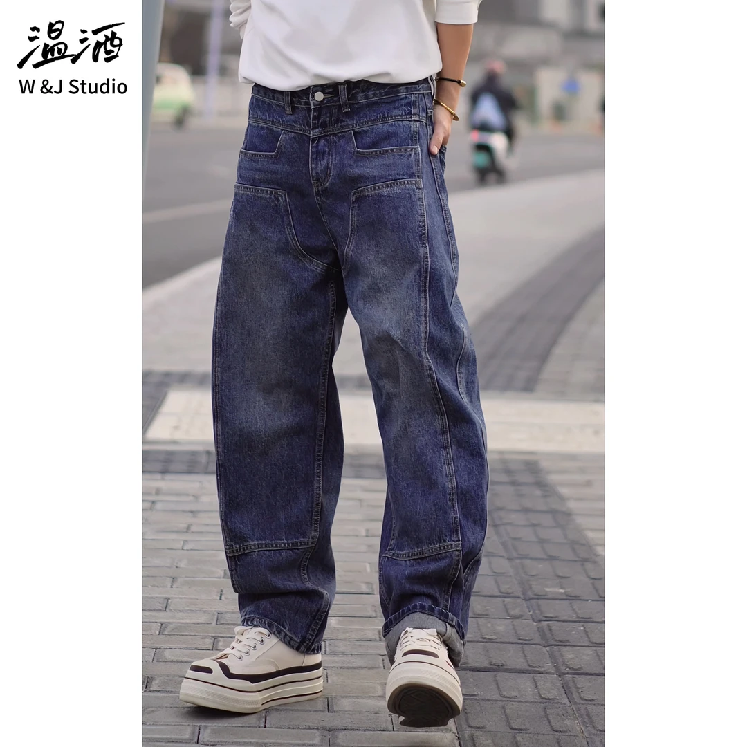 【双侧径线双膝裤】秋冬设计款立体线条牛仔裤 加厚微锥版牛仔裤