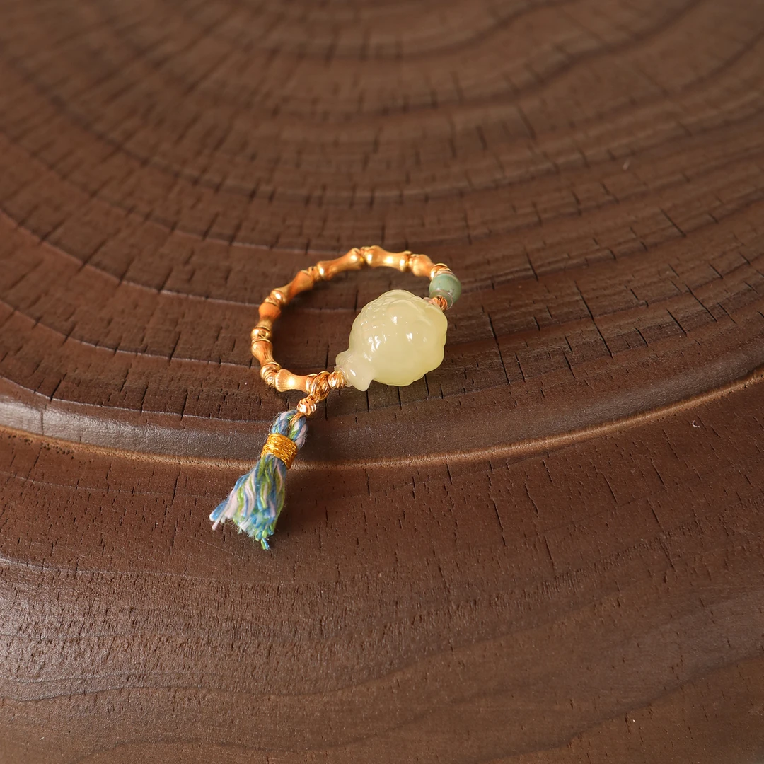 『乐小福』18K金和田玉戒指多样发货