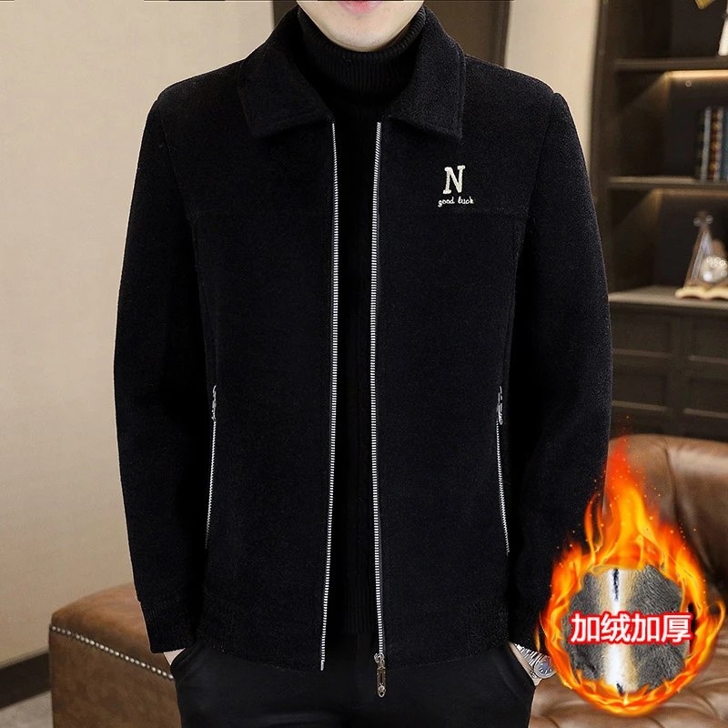 秋冬季金额加厚夹克男士韩版潮流时尚毛呢大衣高级感休闲呢子外套