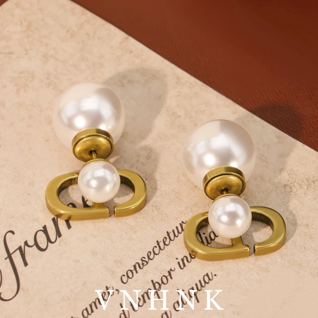 铜合金仿珍珠耳饰 美可儿   B389   古铜色(14mm8mm)时尚气质耳环