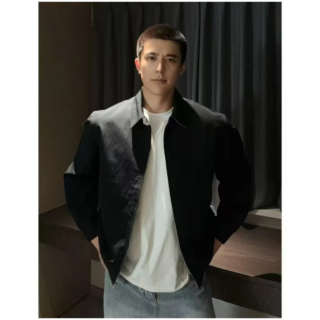 【西博】美式G9哈灵顿夹克外套百搭休闲立裁秋季翻领纯色时尚外套男