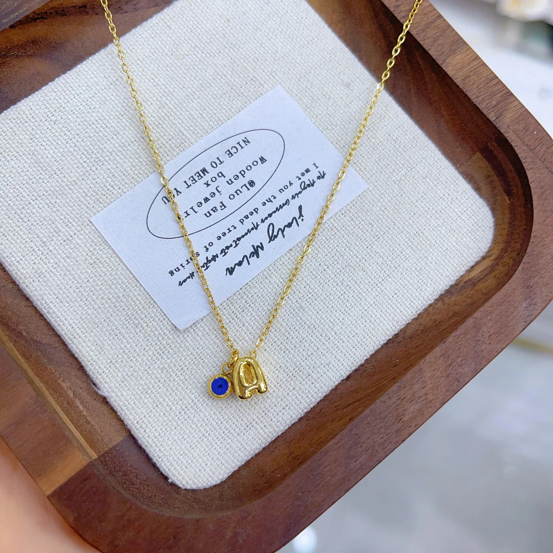 钛钢项链 1858爆款A字母新款项链爆款白搭时尚简约小众