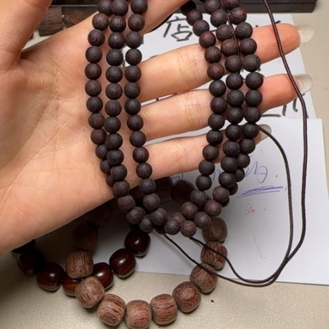 藤类降真香紫油圆珠0.6*108多圈手串