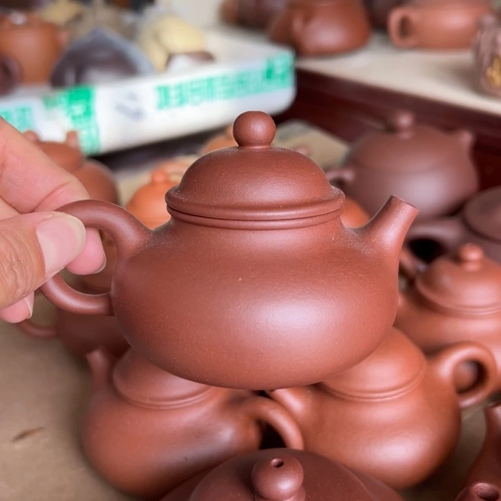 紫砂茶壶紫泥容天150c c