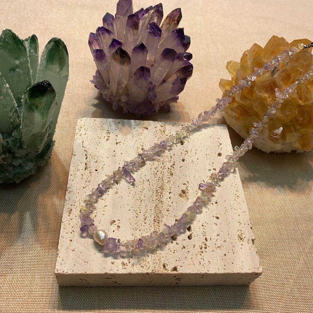 【幽紫晶芒】833天然水晶设计项链